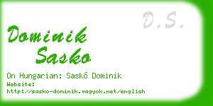 dominik sasko business card