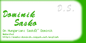 dominik sasko business card